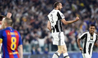 chiellini esultanza gol juve barcellona 2017