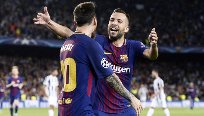 Arriva il Barça, Jordi Alba: «Loro in crisi? Ma se sono la Juve...» 36 barcellona juventus messi alba settembre2017