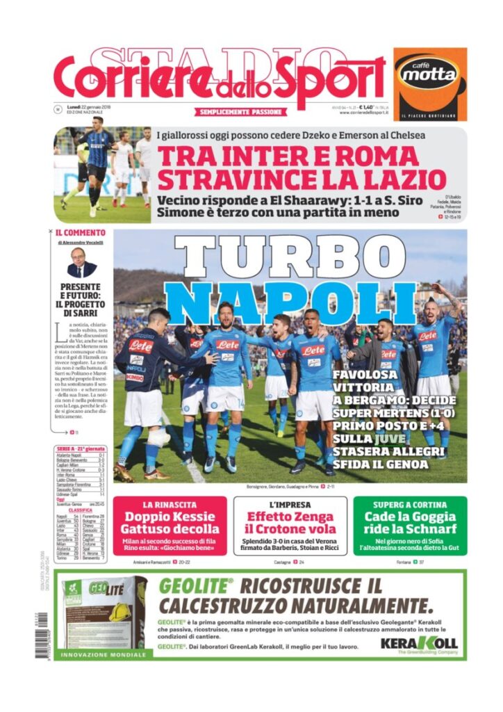 Rassegna Bianconera di lunedì 22 gennaio 2018 4 CDS22118