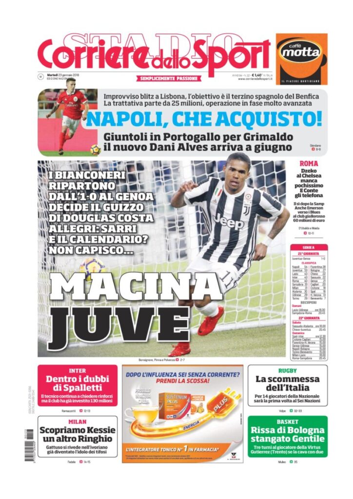 Rassegna Bianconera di martedì 23 gennaio 2018 1 CDS23118