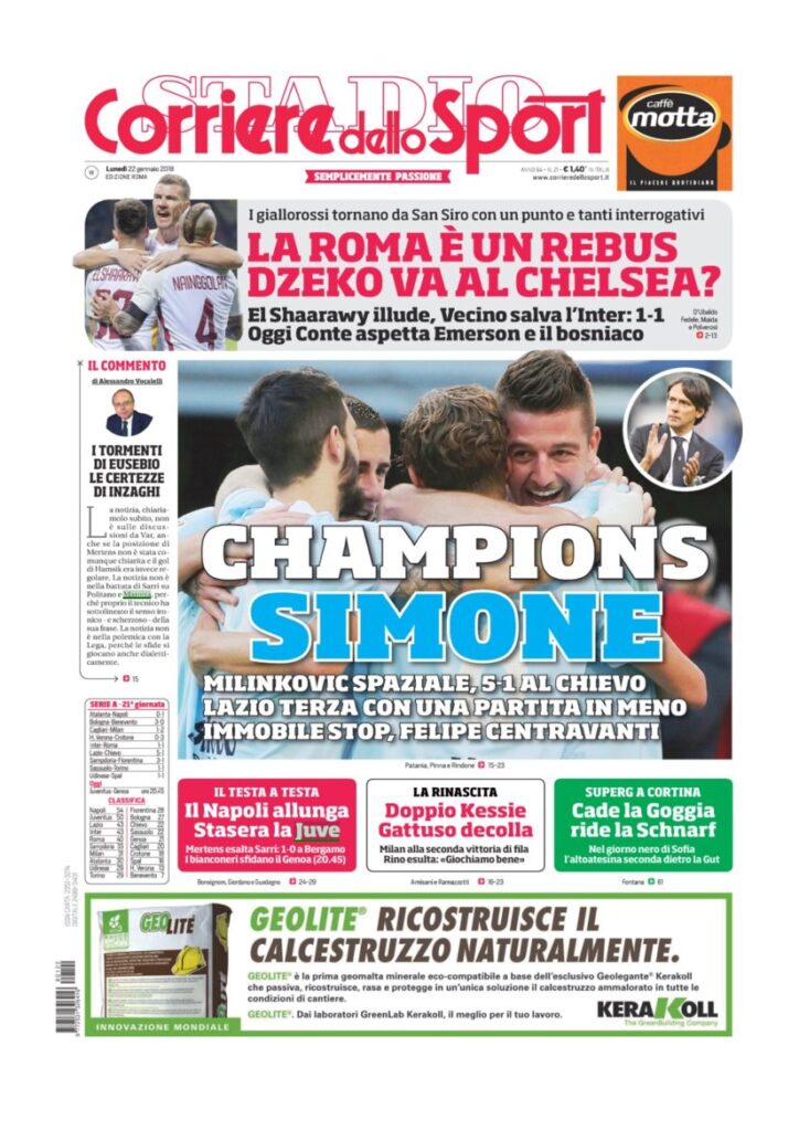 Rassegna Bianconera di lunedì 22 gennaio 2018 2 CS22118