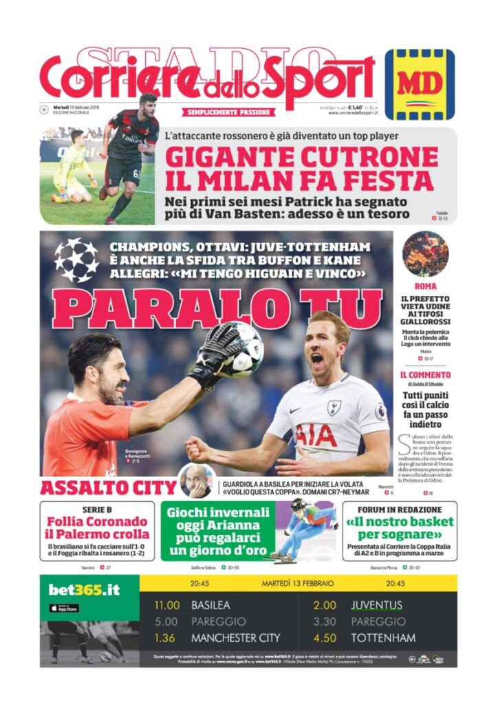 Rassegna Bianconera di martedì 13 febbraio 2018 1 CDS13218