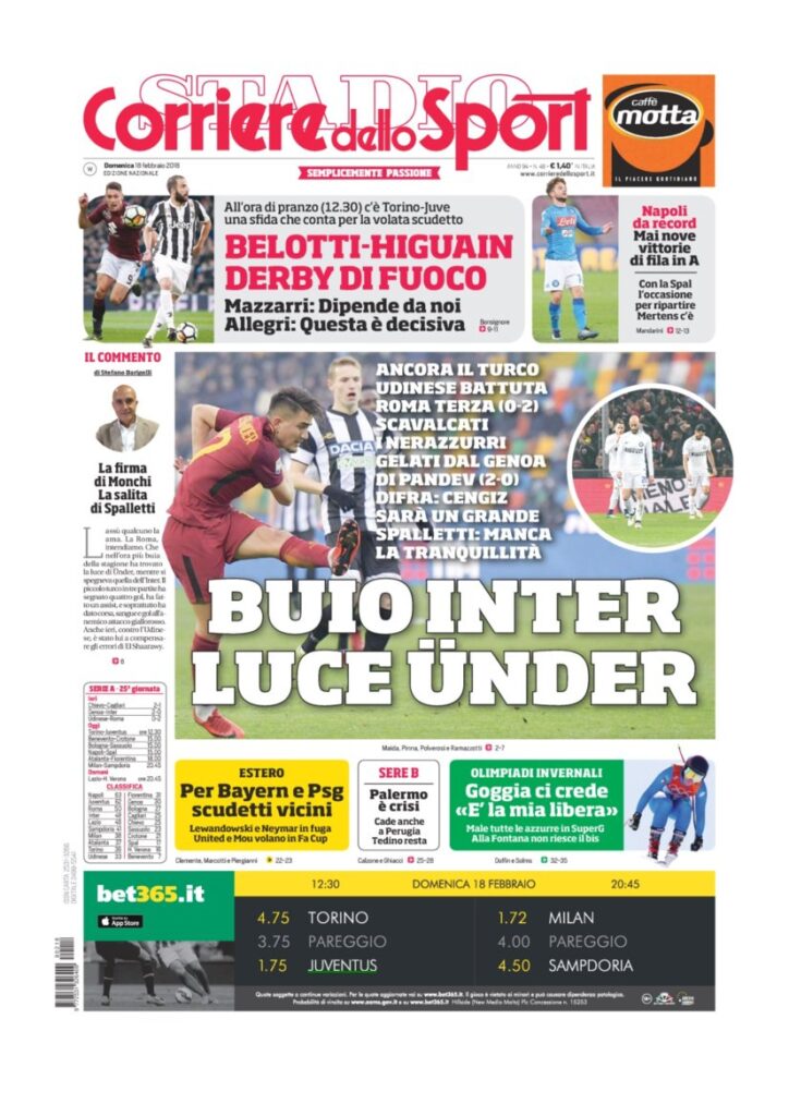 Rassegna Bianconera di domenica 18 febbraio 2018 2 CDS18218