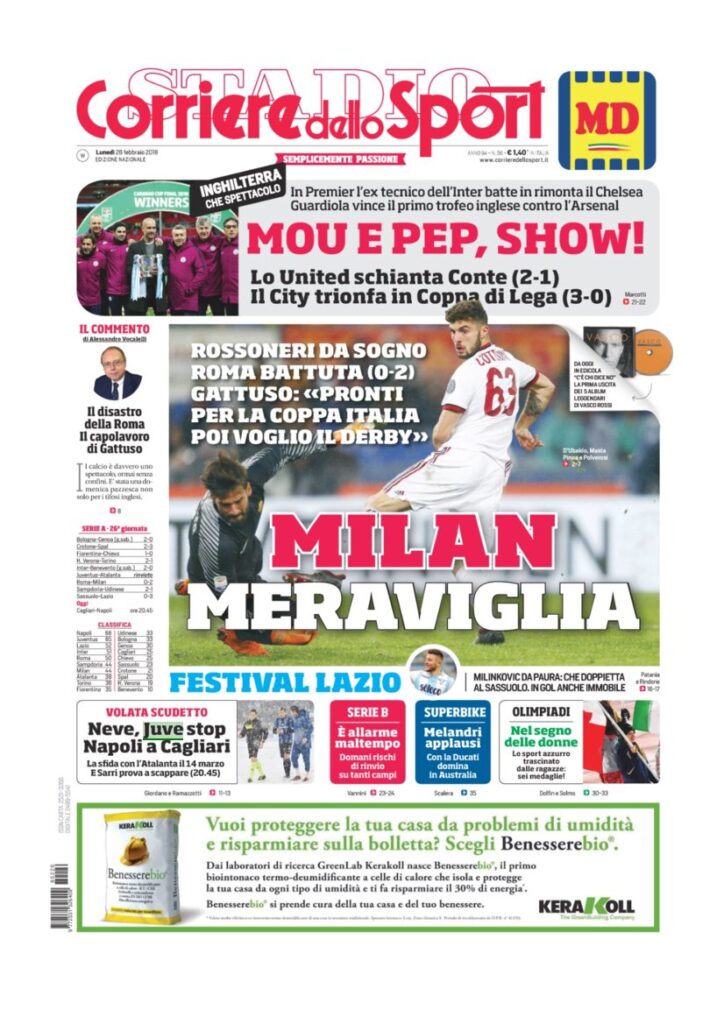 Rassegna Bianconera di lunedì 26 febbraio 2018 2 CDS26218