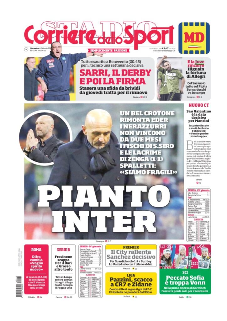 Rassegna Bianconera di domenica 4 febbraio 2018 1 CDS4218