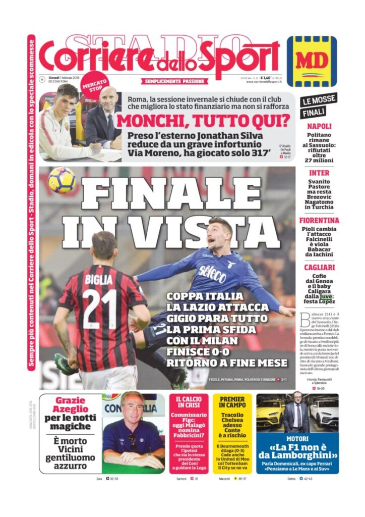 Rassegna Bianconera di giovedì 1 febbraio 2018 3 CS1218