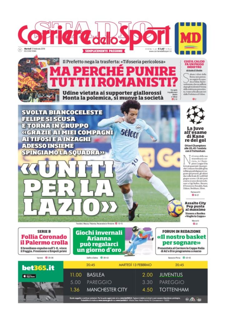 Rassegna Bianconera di martedì 13 febbraio 2018 3 CS13218
