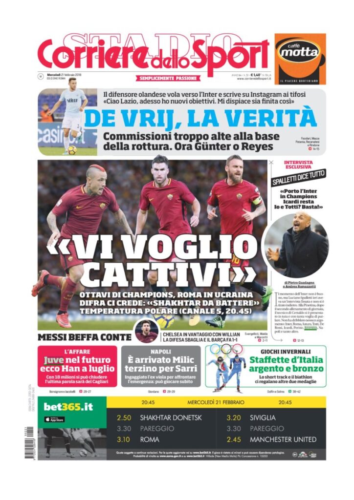 Rassegna Bianconera di mercoledì 21 febbraio 2018 3 CS21218