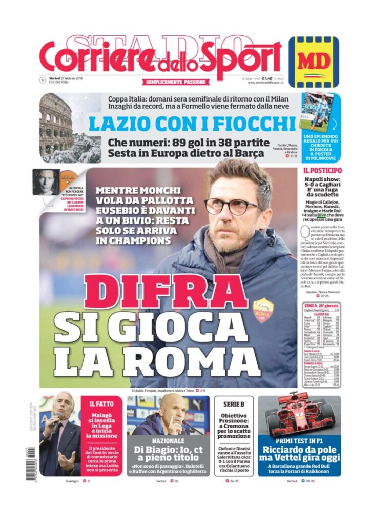 Rassegna Bianconera di martedì 27 febbraio 2018 3 CS27218