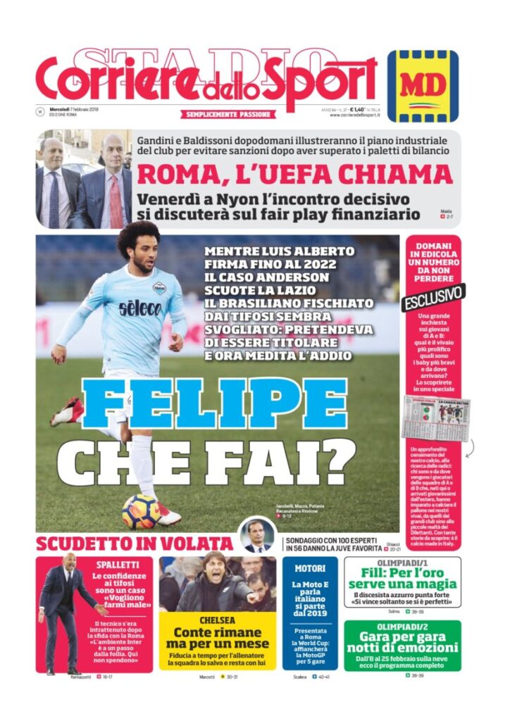 Rassegna Bianconera di mercoledì 7 febbraio 2018 4 CS7218