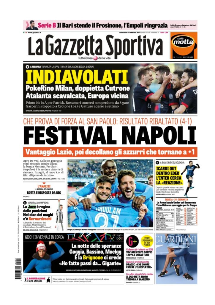 Rassegna Bianconera di domenica 11 febbraio 2018 2 GDS11218