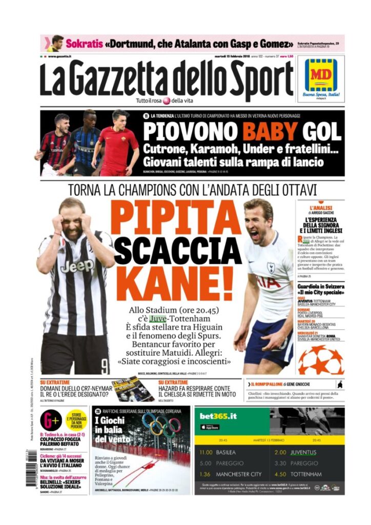 Rassegna Bianconera di martedì 13 febbraio 2018 2 GDS13218