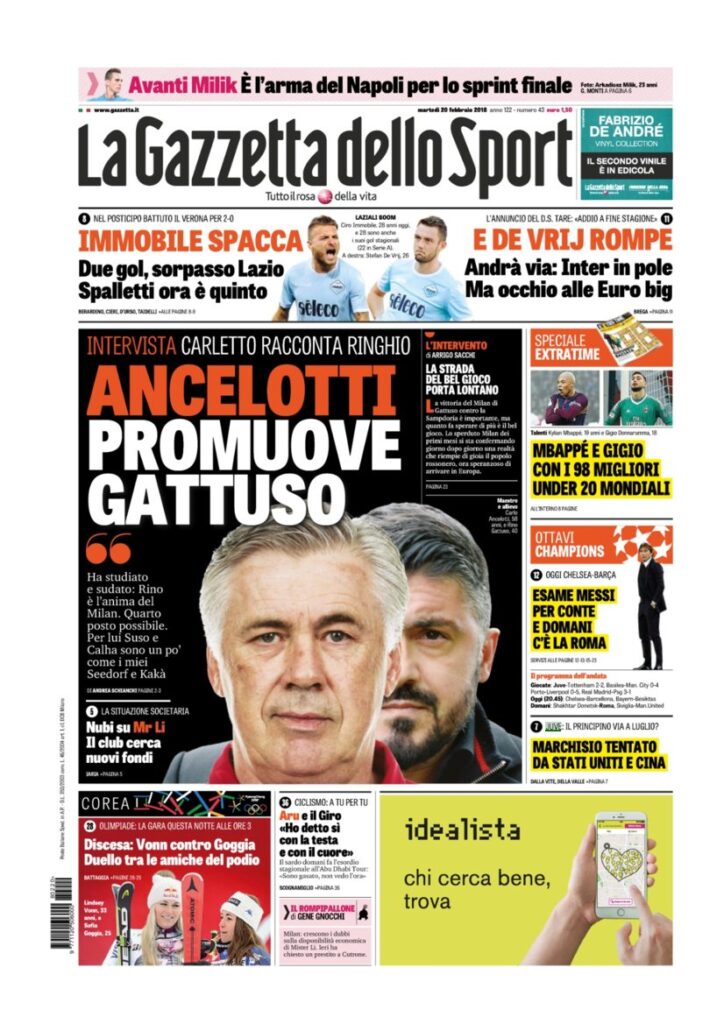 Rassegna Bianconera di martedì 20 febbraio 2018 3 GDS20218
