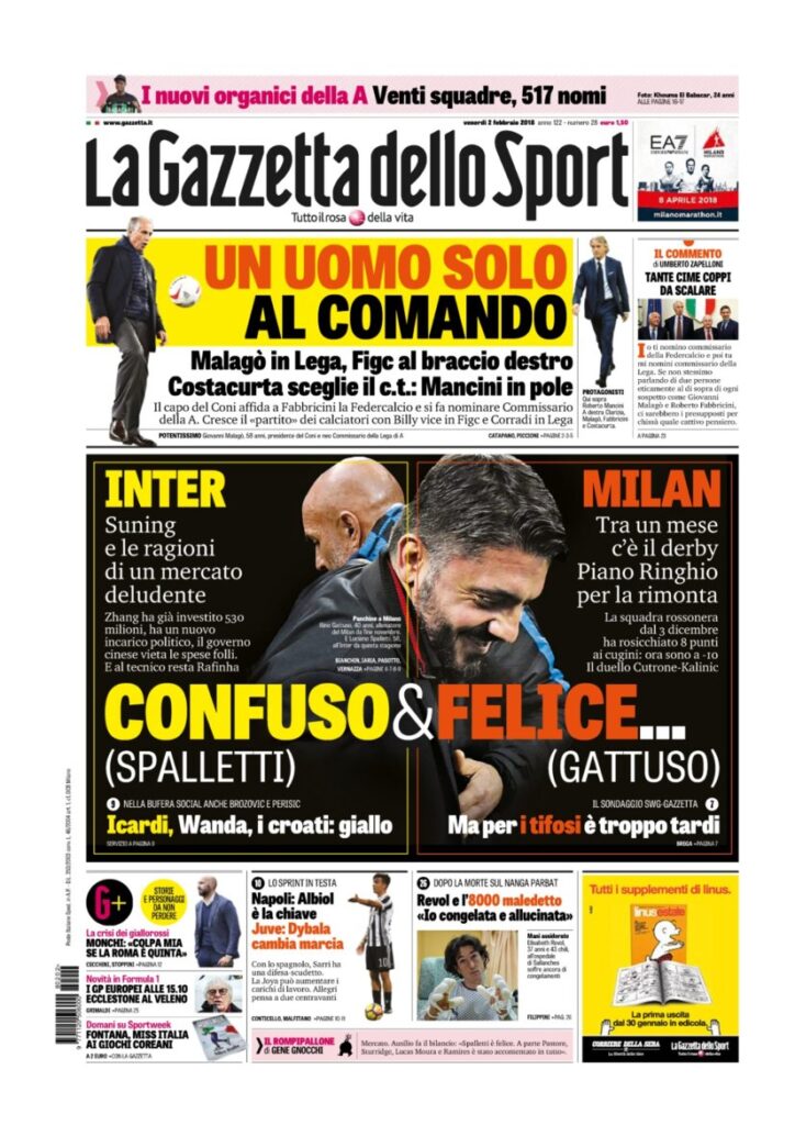 Rassegna Bianconera di venerdì 2 febbraio 2018 2 GDS2218