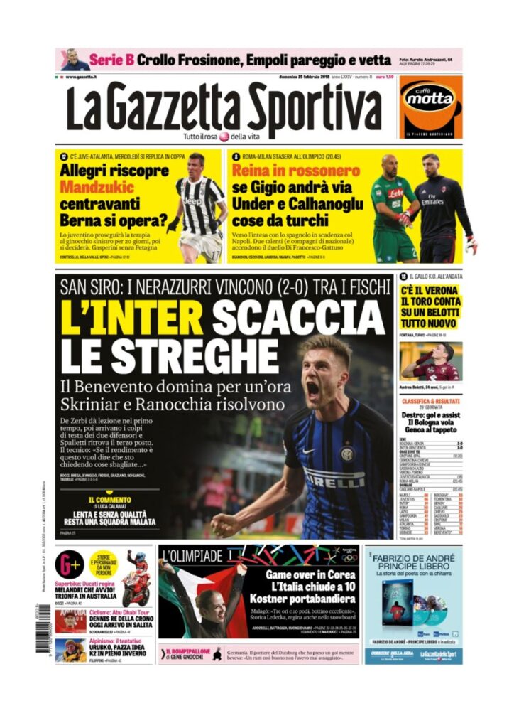 Rassegna Bianconera di domenica 25 febbraio 2018 3 GDS25218