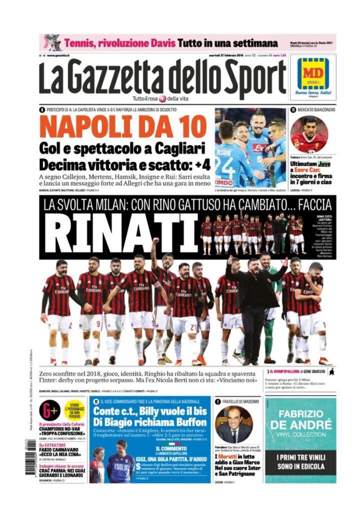 Rassegna Bianconera di martedì 27 febbraio 2018 2 GDS27218 1