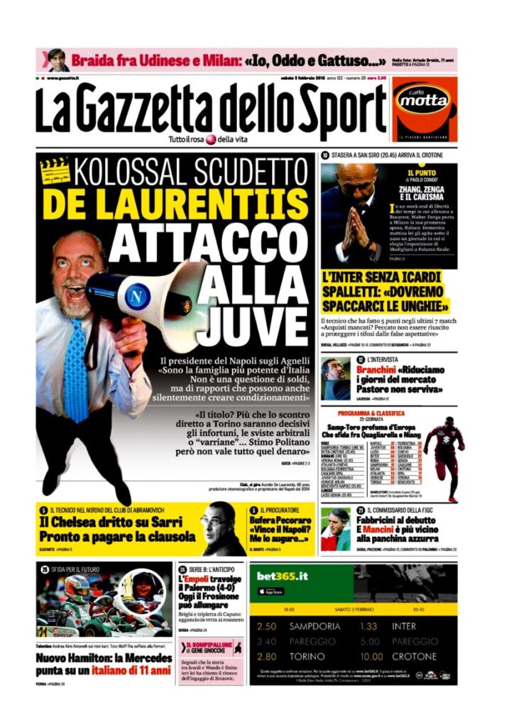 Rassegna Bianconera di sabato 3 febbraio 2018 3 GDS3218