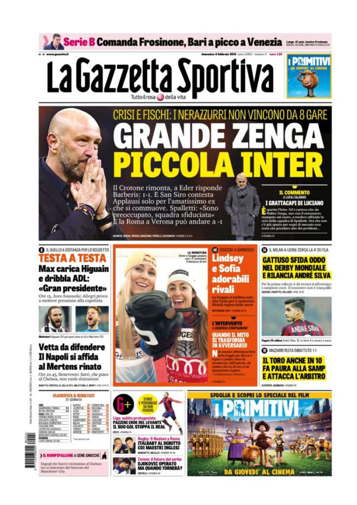Rassegna Bianconera di domenica 4 febbraio 2018 2 GDS4218