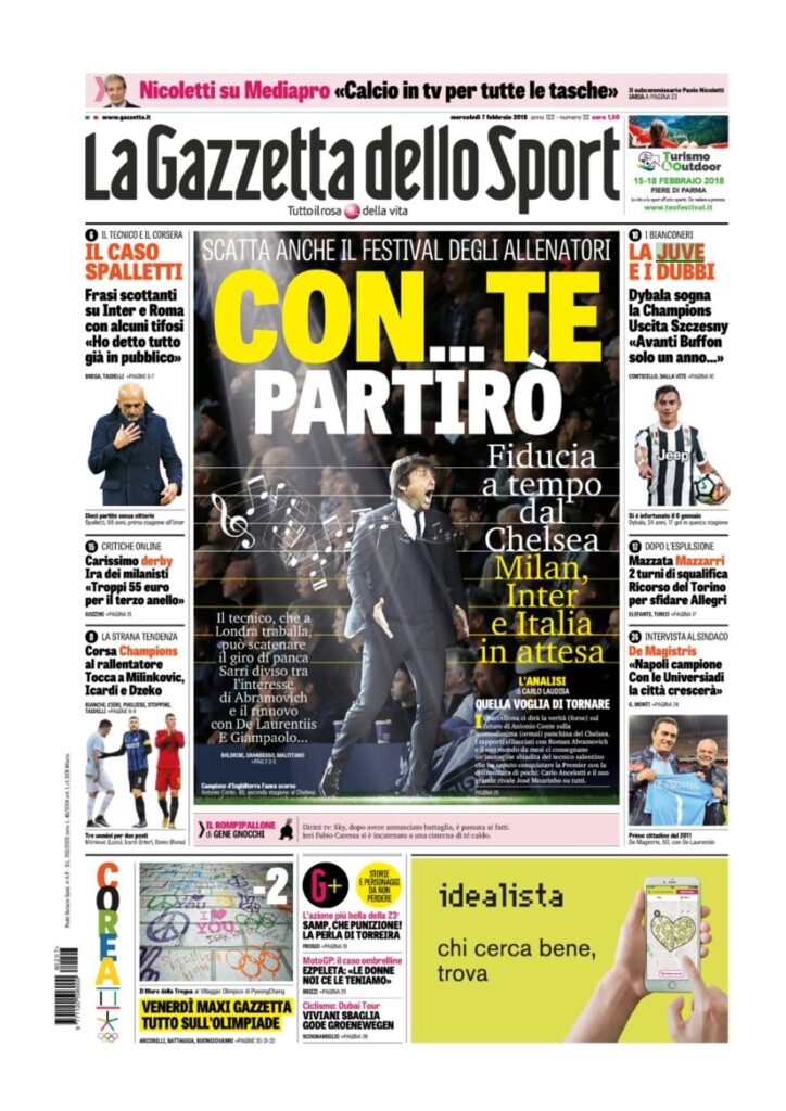 Rassegna Bianconera di mercoledì 7 febbraio 2018 2 GDS7218