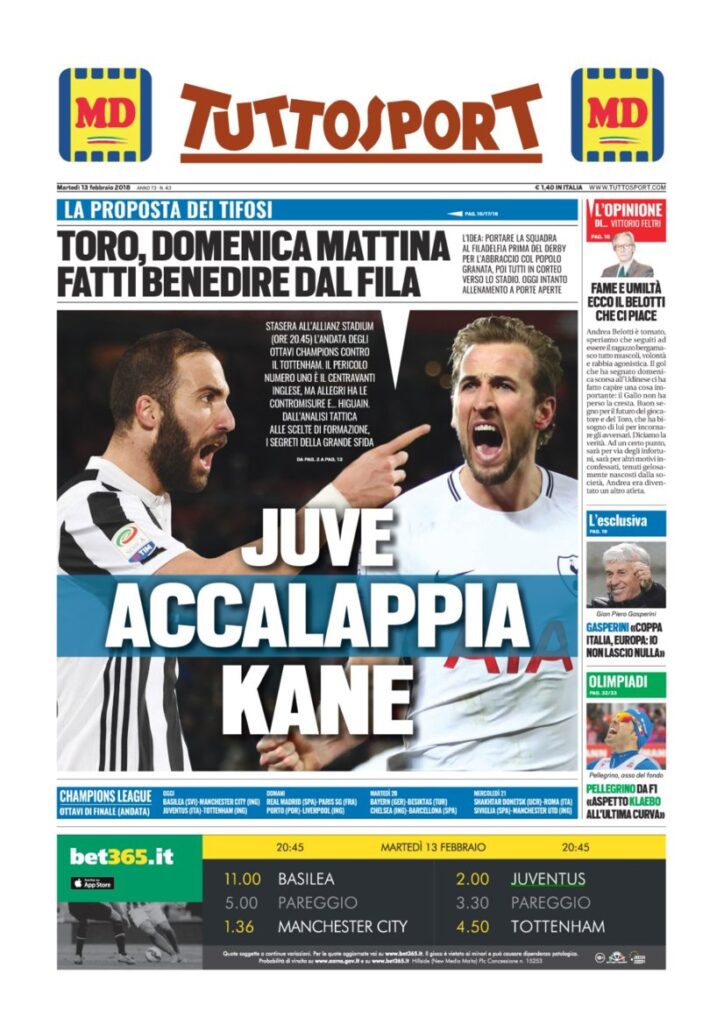 Rassegna Bianconera di martedì 13 febbraio 2018 4 TS13218