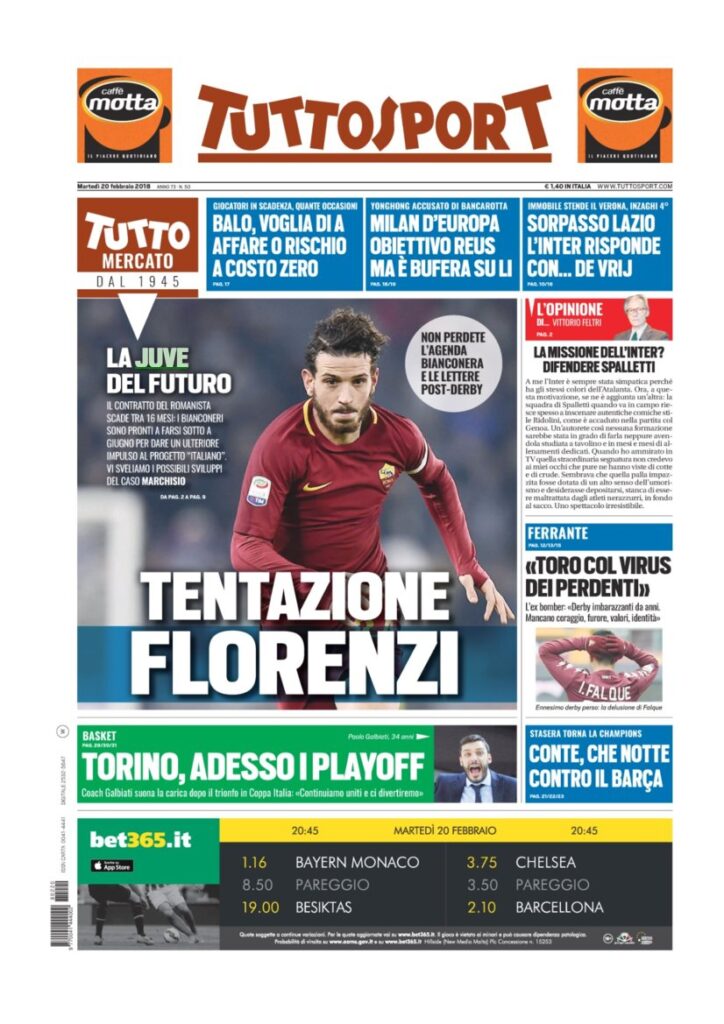 Rassegna Bianconera di martedì 20 febbraio 2018 1 TS20218