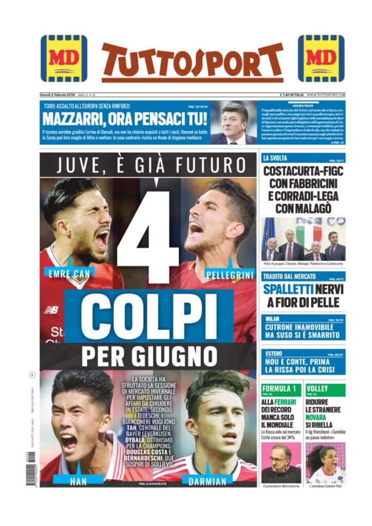 Rassegna Bianconera di venerdì 2 febbraio 2018 3 TS2218