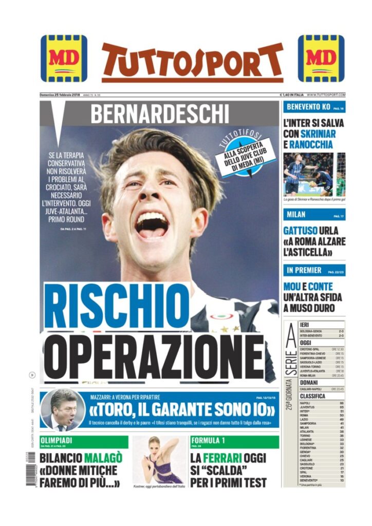 Rassegna Bianconera di domenica 25 febbraio 2018 1 TS25218