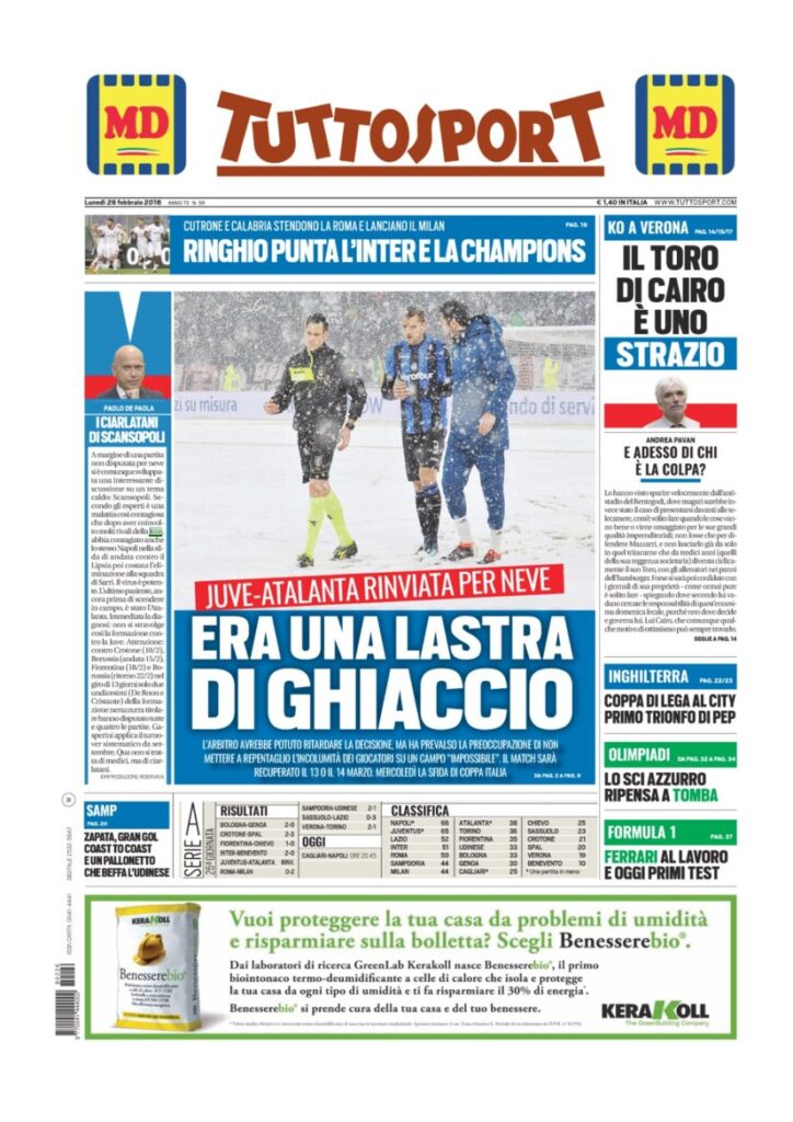 Rassegna Bianconera di lunedì 26 febbraio 2018 1 TS26218