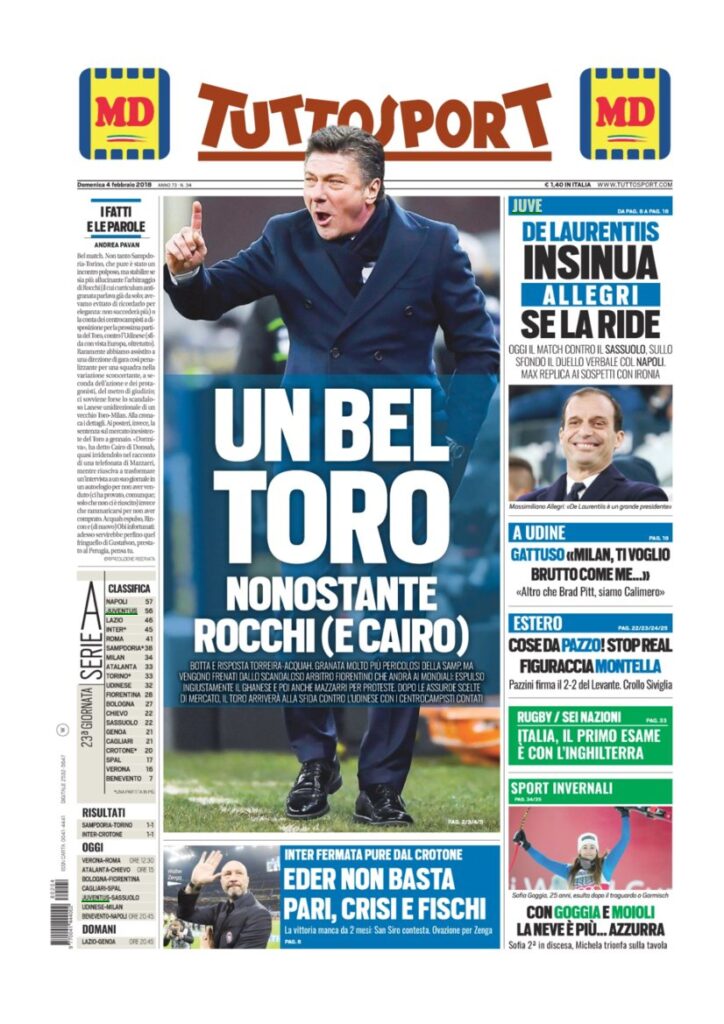 Rassegna Bianconera di domenica 4 febbraio 2018 4 TS4218