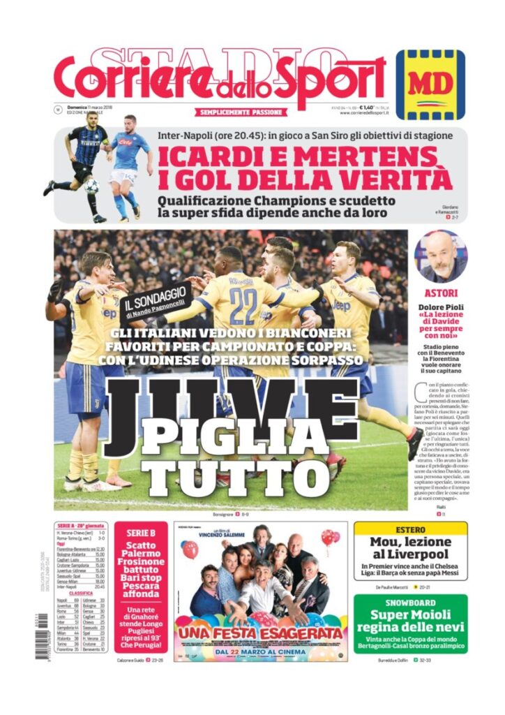 Rassegna Bianconera di domenica 11 marzo 2018 1 CDS11318