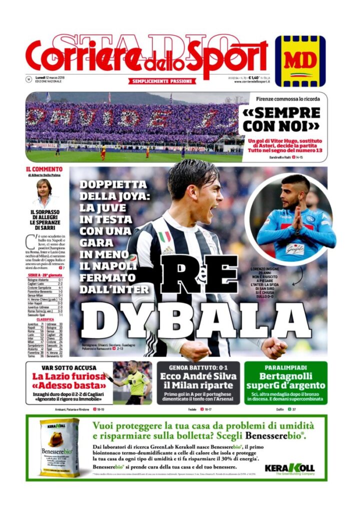 Rassegna Bianconera di lunedì 12 marzo 2018 4 CDS12318