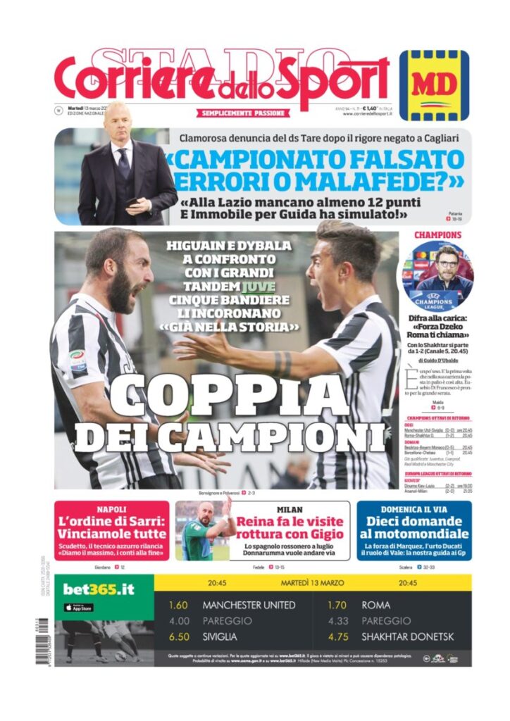 Rassegna Bianconera di martedì 13 marzo 2018 1 CDS13318