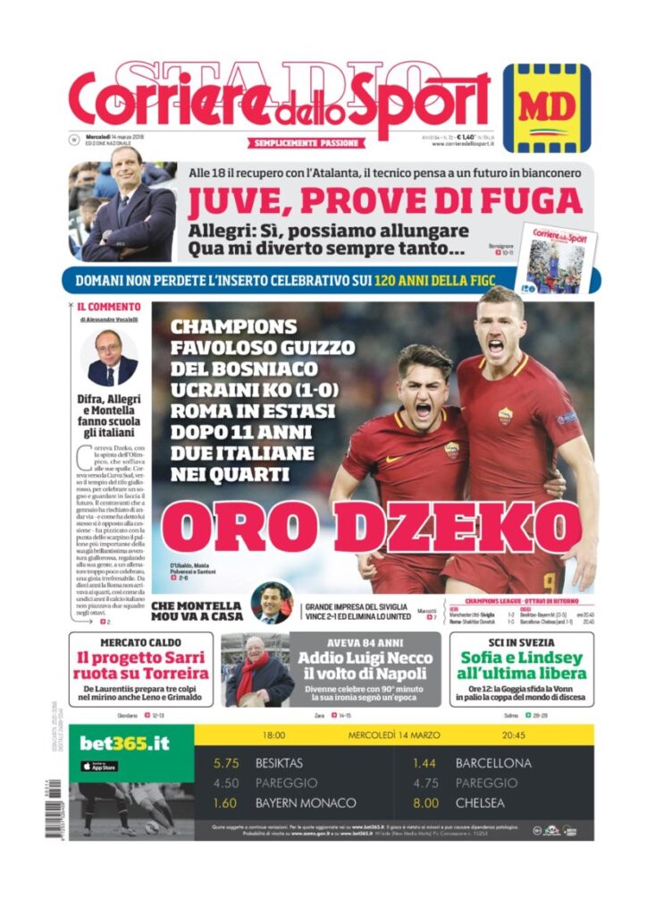 Rassegna Bianconera di mercoledì 14 marzo 2018 2 CDS14318