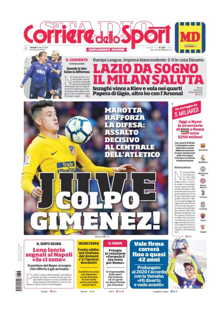 Rassegna Bianconera di venerdì 16 marzo 2018 2 CDS16318