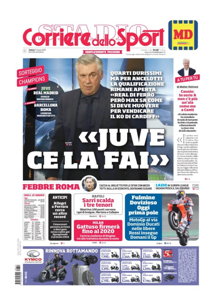 Rassegna Bianconera di sabato 17 marzo 2018 1 CDS17318