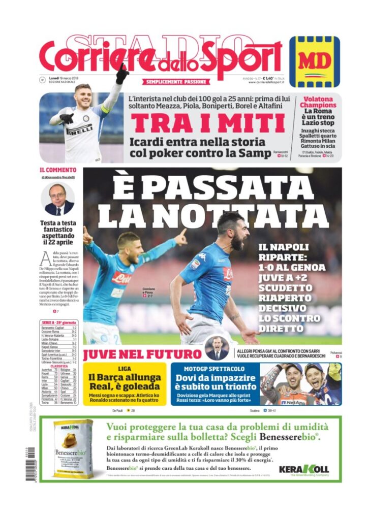 Rassegna Bianconera di lunedì 19 marzo 2018 2 CDS19318