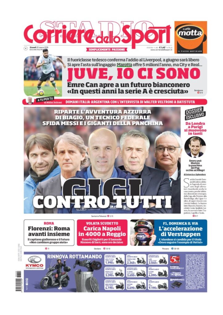 Rassegna Bianconera di giovedì 22 marzo 2018 1 CDS22318