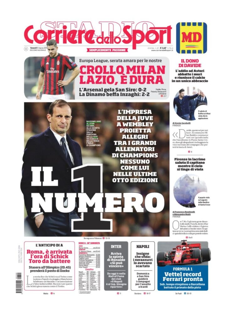 Rassegna Bianconera di venerdì 9 marzo 2018 1 CDS9318