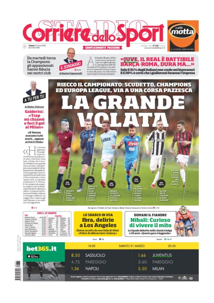 Rassegna Bianconera di sabato 31 marzo 2018 1 CS31318