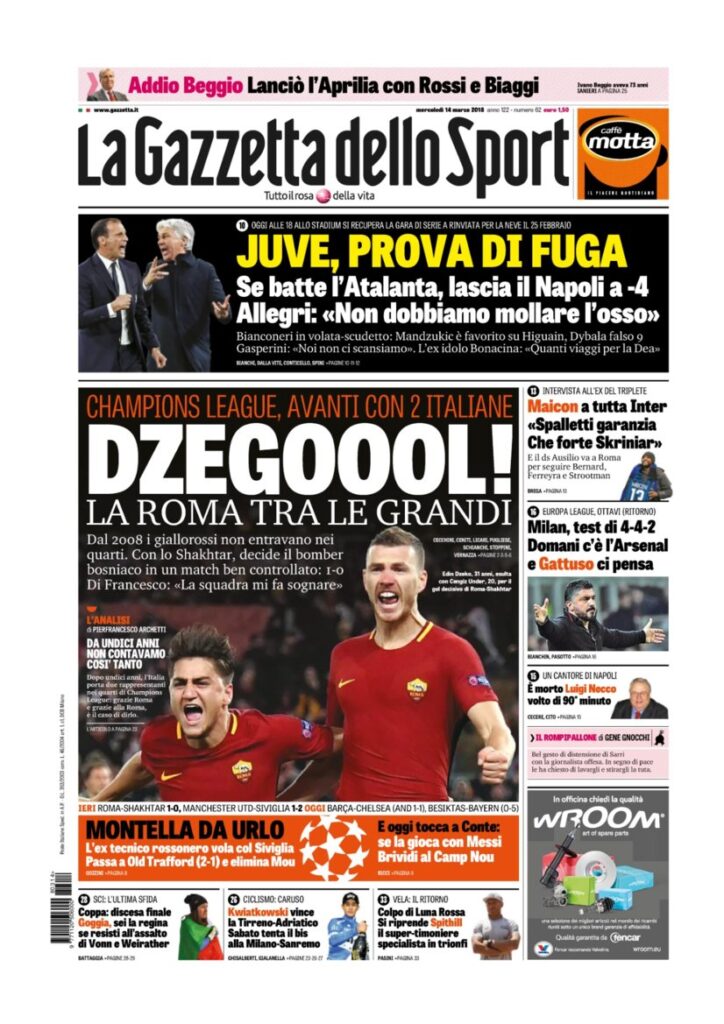 Rassegna Bianconera di mercoledì 14 marzo 2018 4 GDS14318