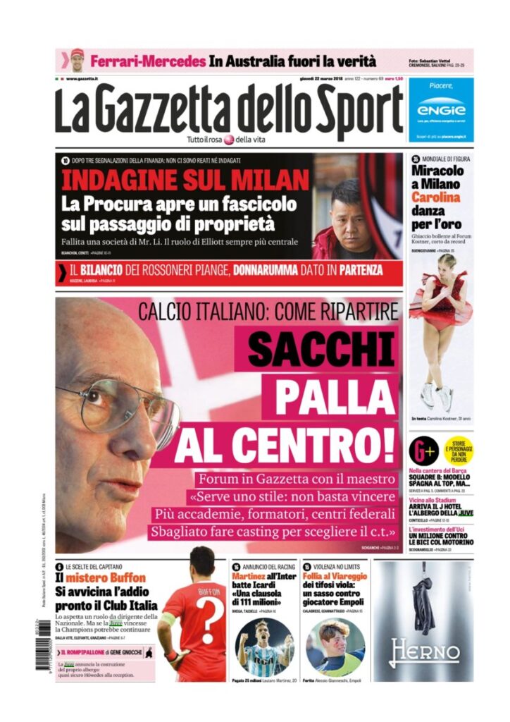 Rassegna Bianconera di giovedì 22 marzo 2018 4 GDS22318