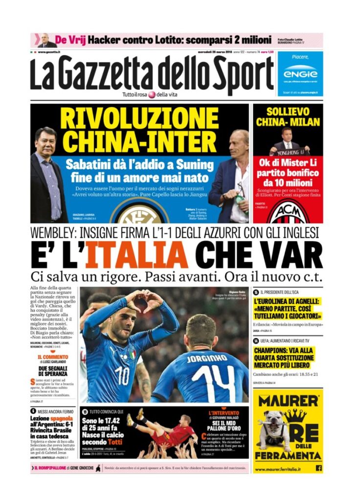 Rassegna Bianconera di mercoledì 28 marzo 2018 3 GDS28318