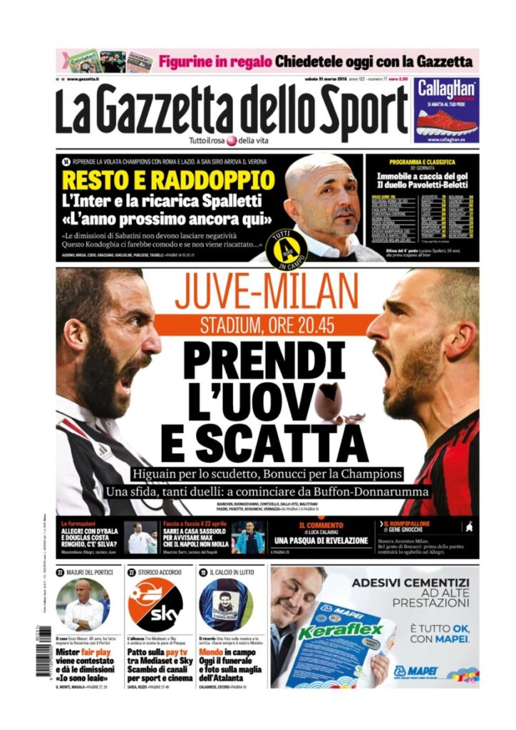 Rassegna Bianconera di sabato 31 marzo 2018 2 GDS31318