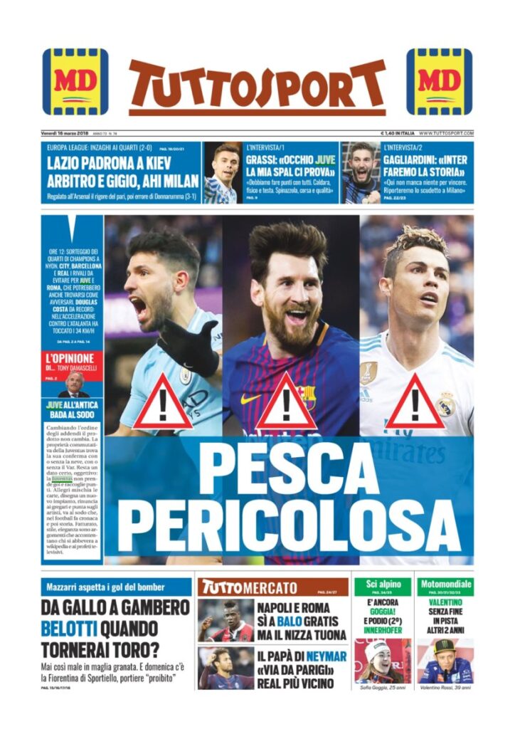 Rassegna Bianconera di venerdì 16 marzo 2018 1 TS16318