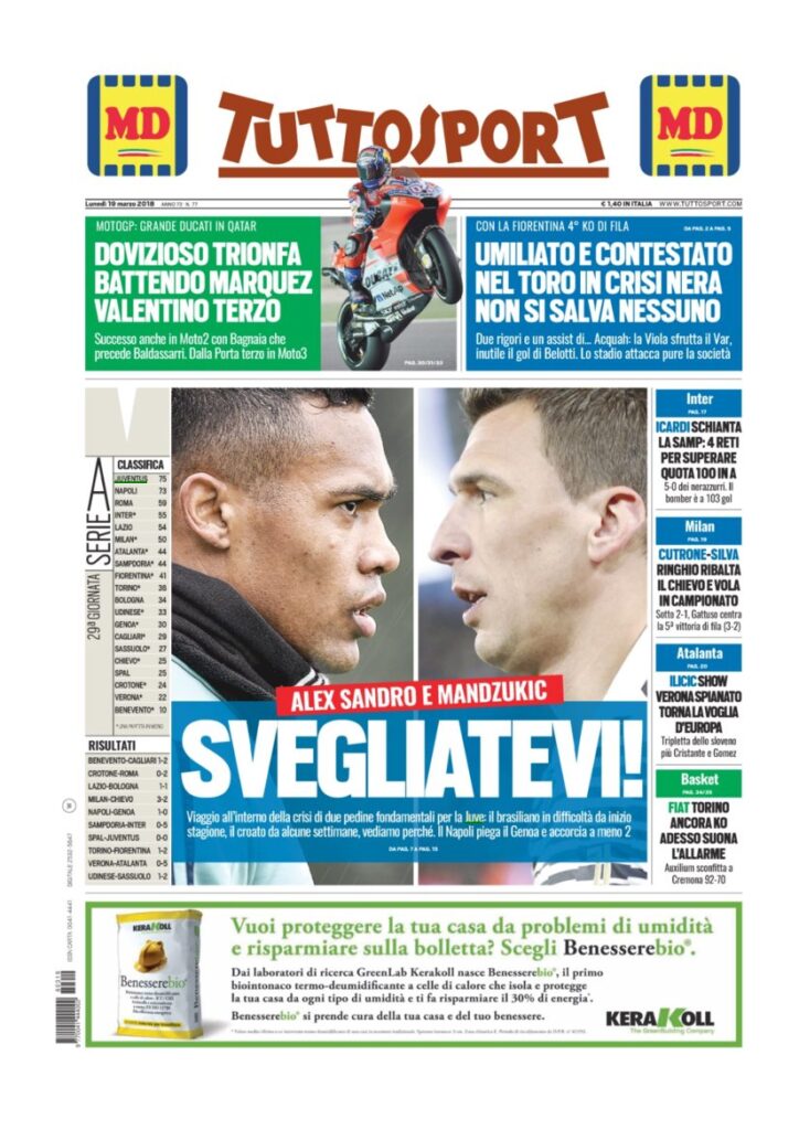 Rassegna Bianconera di lunedì 19 marzo 2018 1 TS19318