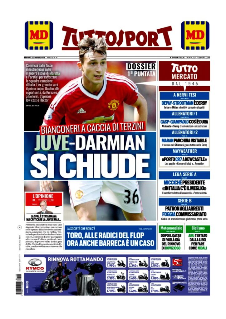 Rassegna Bianconera di martedì 20 marzo 2018 1 TS20318