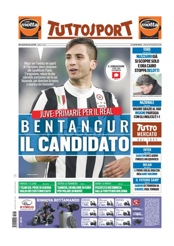 Rassegna Bianconera di mercoledì 28 marzo 2018 1 TS28318