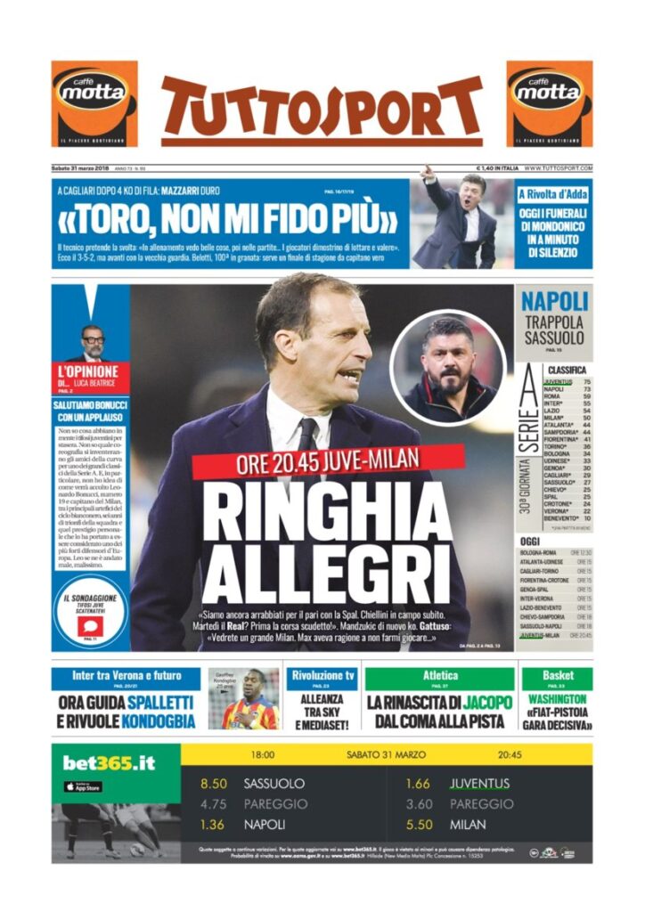 Rassegna Bianconera di sabato 31 marzo 2018 3 TS31318