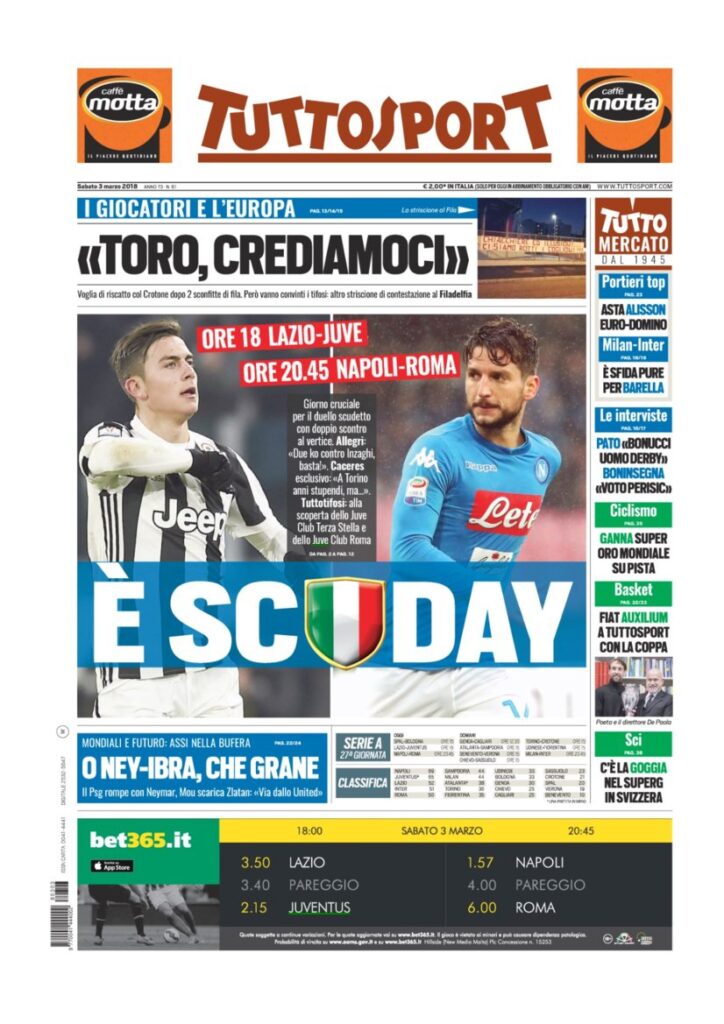 Rassegna Bianconera di sabato 3 marzo 2018 3 TS3318