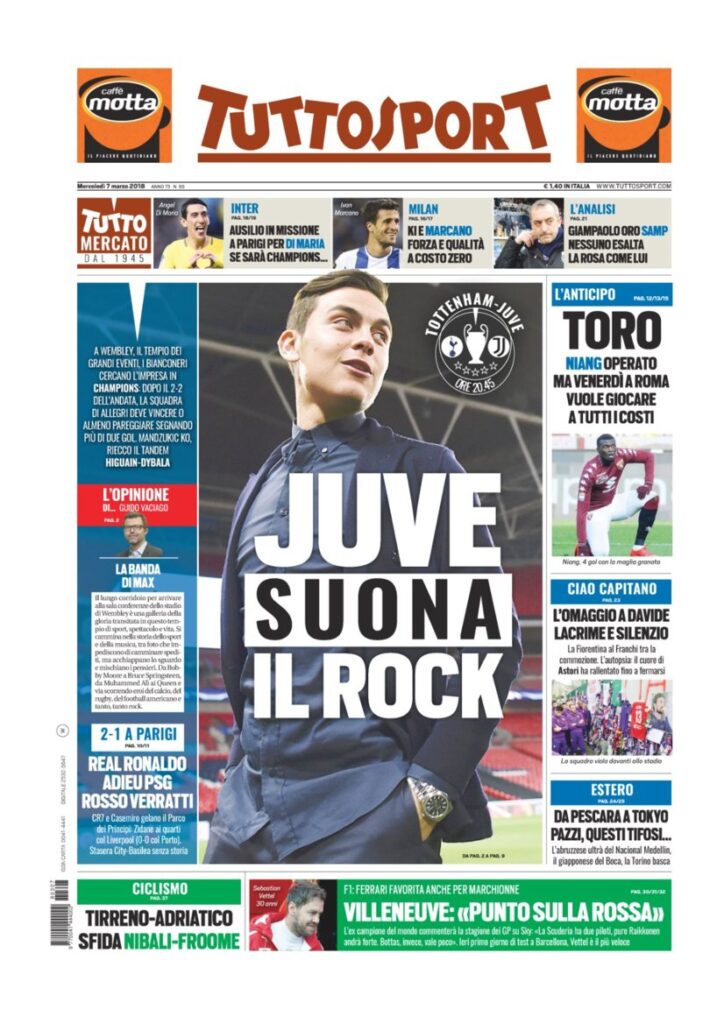 Rassegna Bianconera di mercoledì 7 marzo 2018 3 TS73218